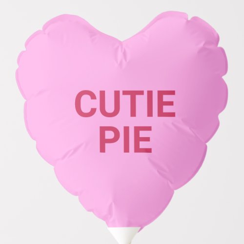 Cutie pie pink heart funny cute Valentines Day Balloon