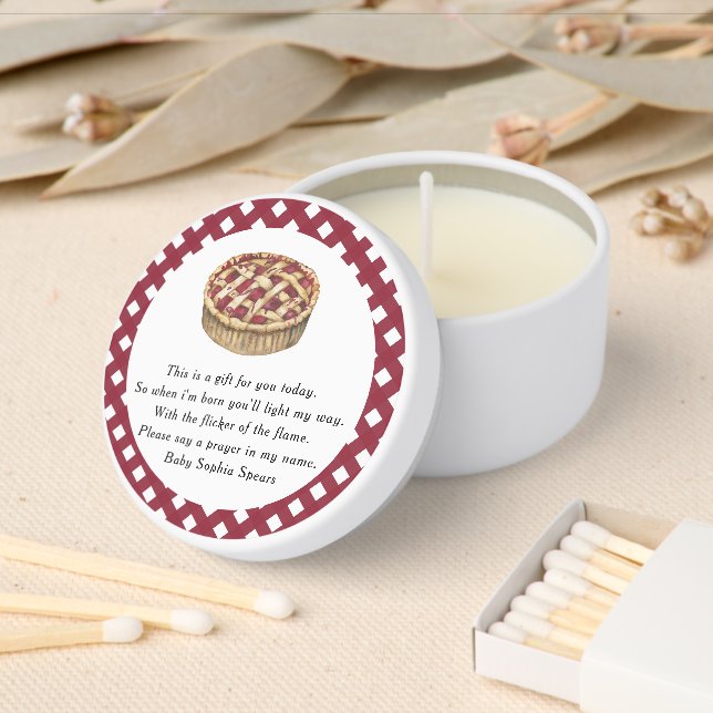 Cutie pie - Prayer Candle Label Mini Candle Favors (Insitu)