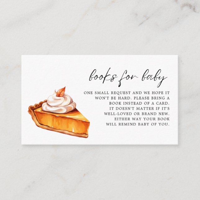 Cutie Pie Pumpkin Fall Baby Shower Books for Baby Enclosure Card (Front)