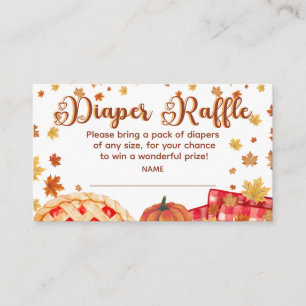 Cutie Pie Pumpkin Fall Baby Shower Diaper Raffle Enclosure Card
