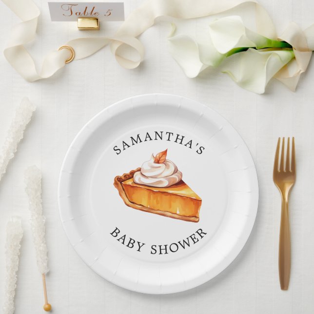 Cutie Pie Pumpkin Fall Baby Shower  Paper Plates (Wedding)