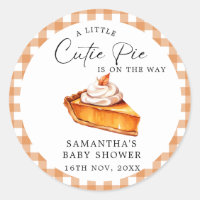 Cutie Pie Pumpkin Fall Gingham Baby Shower 