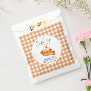 Cutie Pie Pumpkin Fall Gingham Baby Shower  Favor Bag