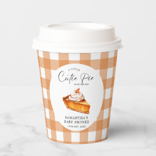 Cutie Pie Pumpkin Fall Gingham Baby Shower Paper Cups