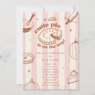 Cutie Pie Pumpkin Fall Girl Baby Shower Invitation