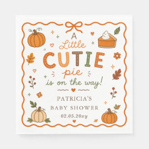 Cutie Pie Pumpkin Gender Neutral Baby Shower Napkins