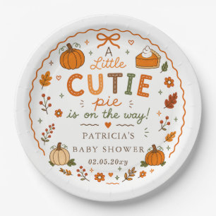 Cutie Pie Pumpkin Gender Neutral Baby Shower Paper Plates
