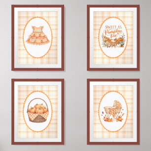 Cutie Pie Pumpkin Pie Baby Announcement Wall Art Sets