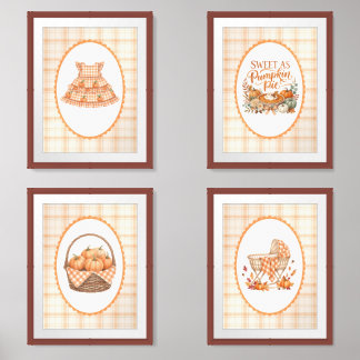 Cutie Pie Pumpkin Pie Baby Announcement Wall Art Sets