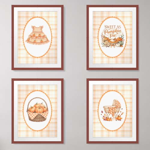 Cutie Pie Pumpkin Pie Baby Announcement Wall Art Sets