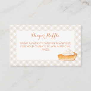 Cutie Pie pumpkin pie Fall plaid Baby Shower Enclosure Card