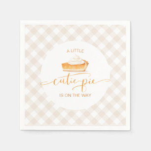 Cutie Pie pumpkin pie Fall plaid baby shower Napkins