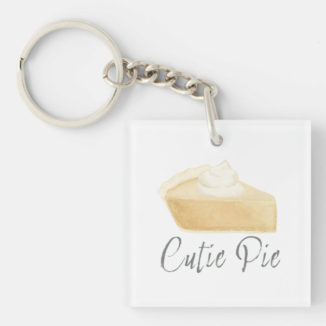 Cutie Pie Pumpkin Pie Keychain – Fall Shower Favor (Front)