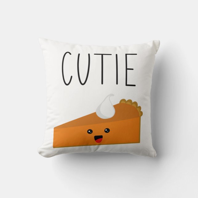 Cutie Pie Pumpkin Pie Throw Pillow (Front)