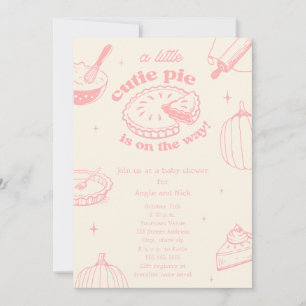 Cutie Pie Pumpkin Pink Girl Baby Shower Invitation