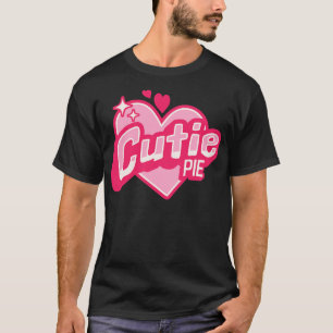Cutie Pie Sparkle Pink Heart Badge T-Shirt