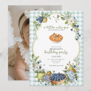Cutie Pie Sweet One First Birthday Invitation
