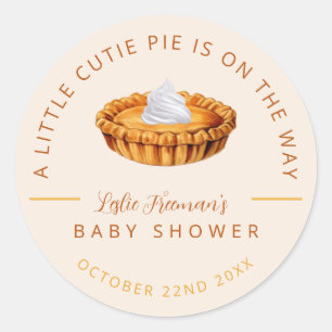 Cutie Pie Thanksgiving Baby Shower Sticker