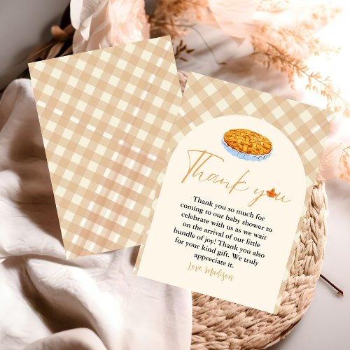 Cutie Pie Thanksgiving Baby Shower Thank you Card