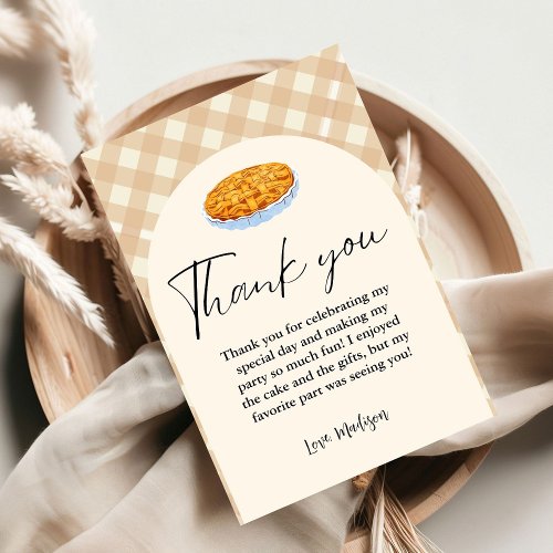 Cutie Pie Thanksgiving Birthday Thank you Card