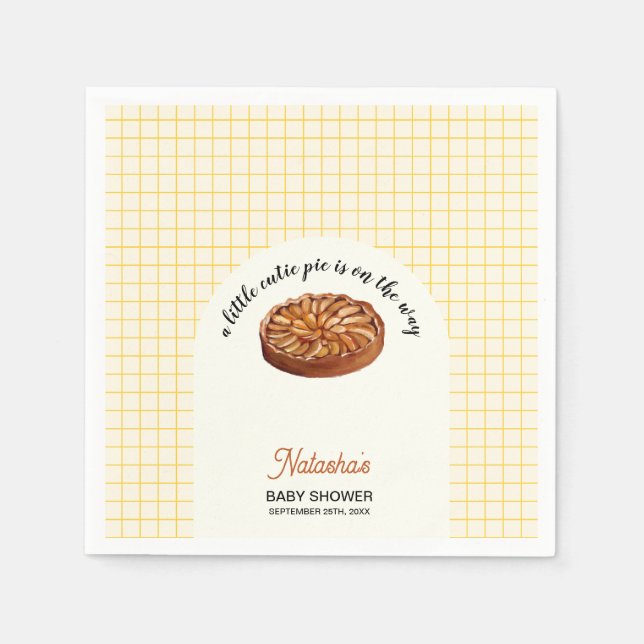 Cutie Pie Thanksgiving Fall Baby Shower  Napkins (Front)