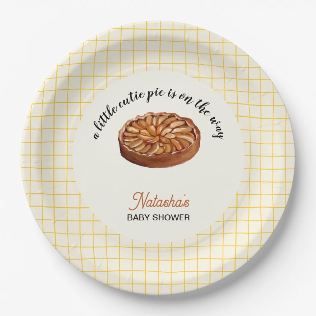 Cutie Pie Thanksgiving Fall Baby Shower  Paper Plates (Front)