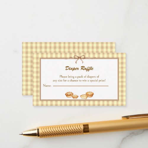 Cutie Pie Theme Diaper Raffle Enclosure Card