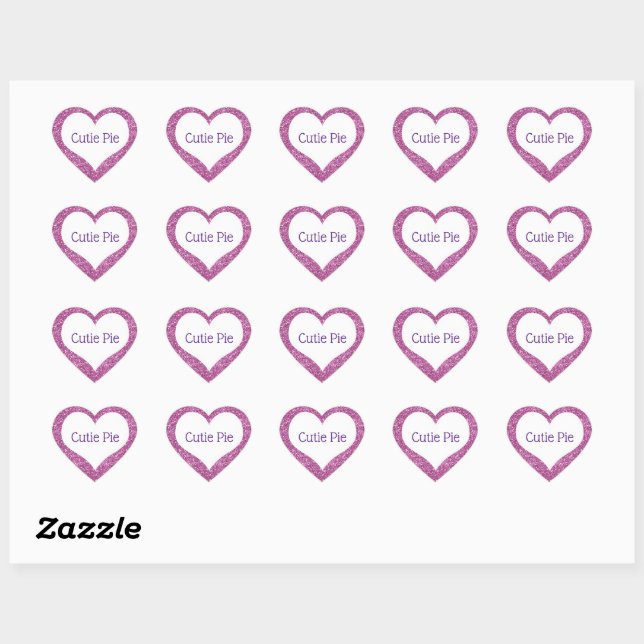 Cutie Pie Valentine Custom Conversation Hearts Heart Sticker (Sheet)