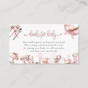Cutie Pie Watercolor Pink Girl Baby Shower Enclosure Card