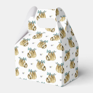 Cutie Pie Watercolor Sloth Pattern Favor Boxes