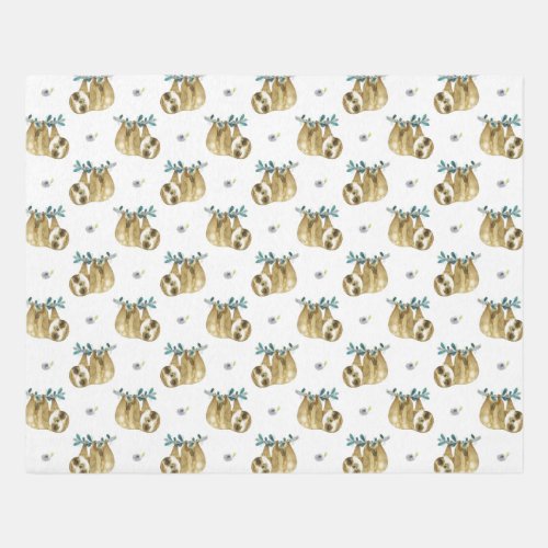 Cutie Pie Watercolor Sloth Pattern Rug