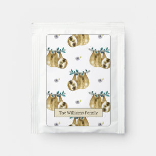 Cutie Pie Watercolor Sloth Pattern Tea Bag Drink Mix