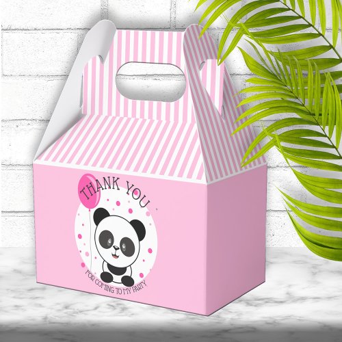 Cutie Pink Panda Birthday Party Favor Boxes