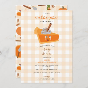 Cutie Pumpkin Pie Autumn Fall Baby Shower Invitation