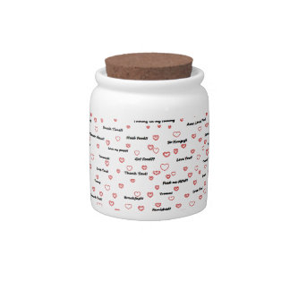 Cutie Sayings & Hearts Dog Treat Jar