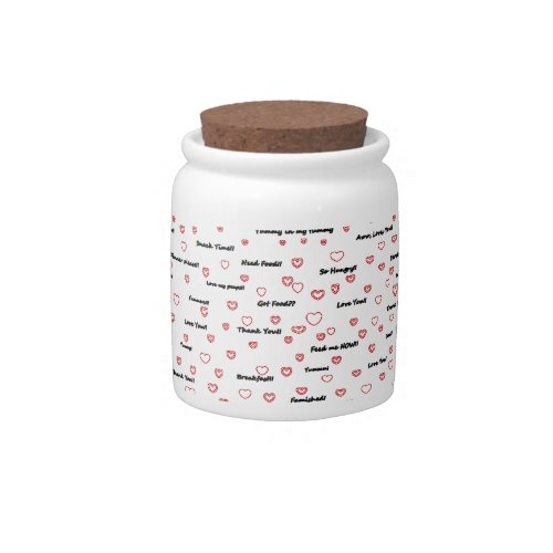 Cutie Sayings  Hearts Dog Treat Jar