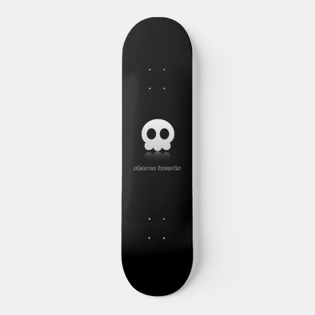 Cutie Skull Black Skateboard Deck (Front)