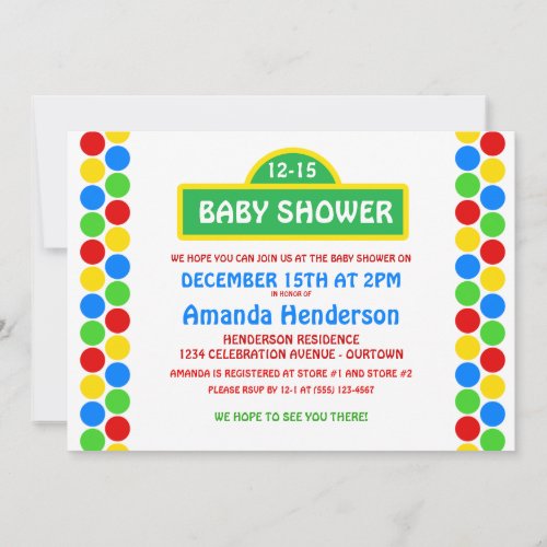 Cutie Street Baby Shower Invitations