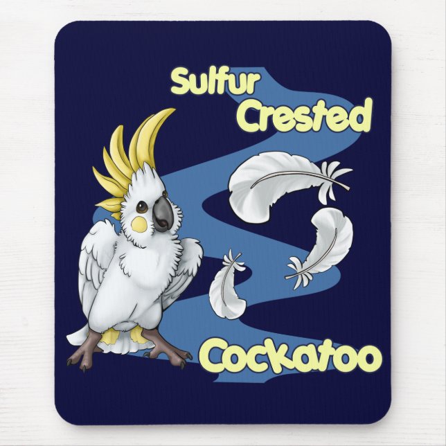 "Cutie" Sulfur Crested Cockatoo Mousepad (Front)