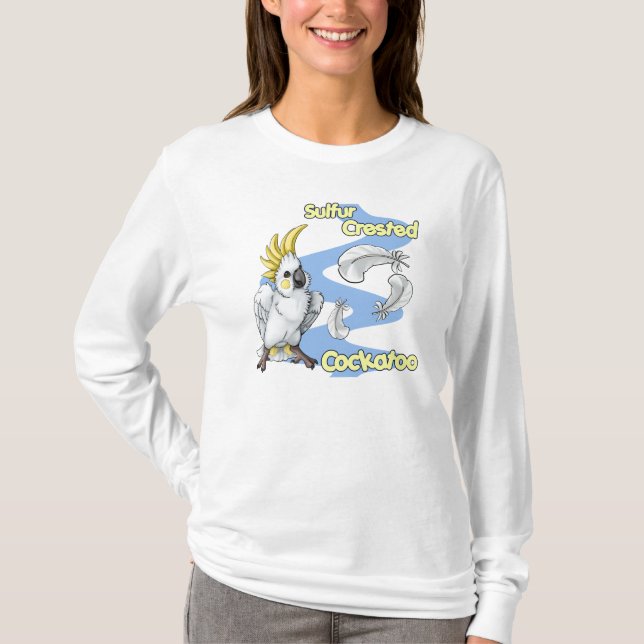 "Cutie" Sulfur Crested Cockatoo T-shirt (lt) (Front)