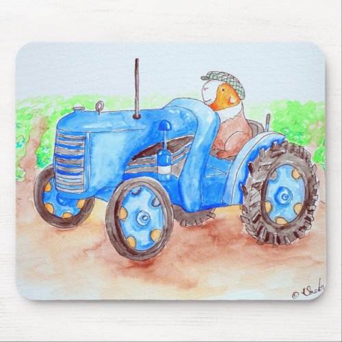 Cutie the Farmer Guinea Pig Painting Mouse Pad