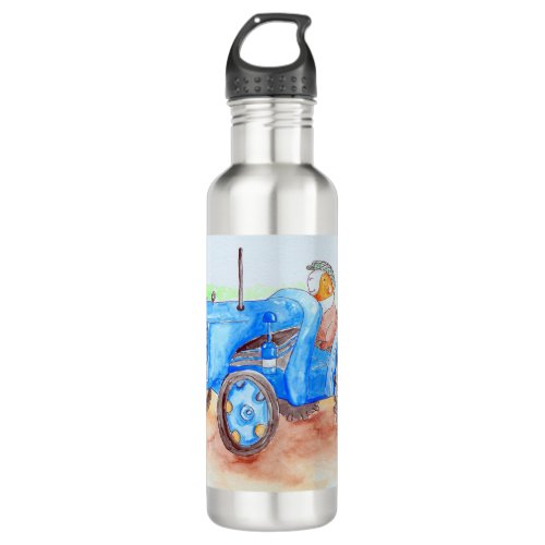 Cutie the Farmer Guinea Pig Painting Stainless Steel Water Bottle