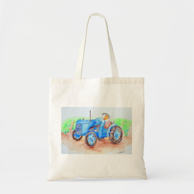 Cutie the Farmer Guinea Pig Painting Tote Bag (Front)