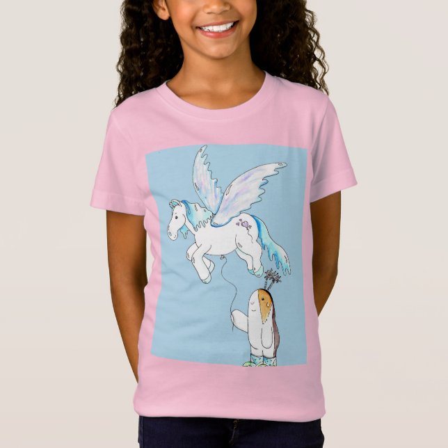 Cutie the Guinea Pig and Her Pegasus Balloon T-Shirt (Front)