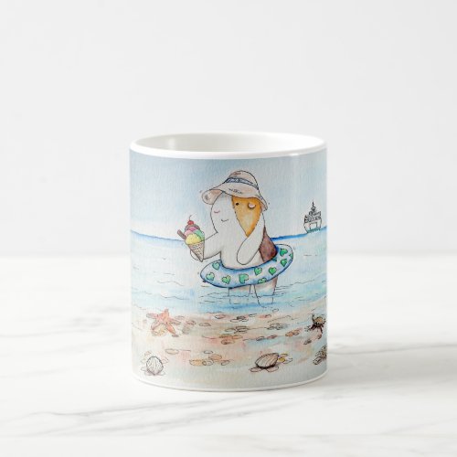 Cutie the Guinea Pig at the Seaside Painting Coffee Mug