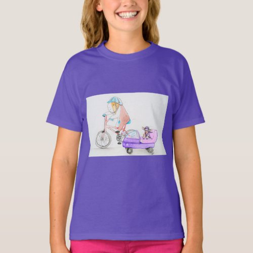Cutie the Guinea Pig Bicycle Ride with a Friend T_Shirt