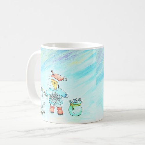 Cutie the Guinea Pig Giving Christmas Gifts Coffee Coffee Mug