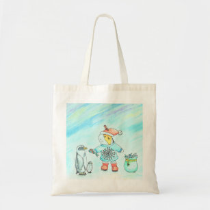 Cutie the Guinea Pig Giving Christmas Gifts Tote Bag