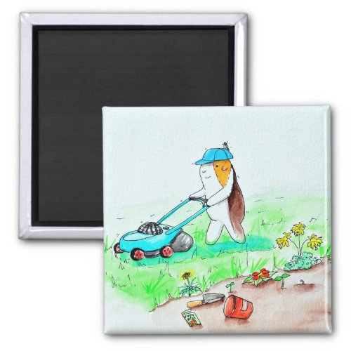 Cutie the Guinea Pig the Gardener Painting Magnet