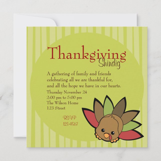 Cutie Turkey Invitation (Front)